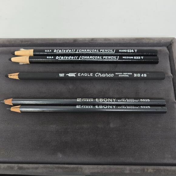 Charcoal Pencil Chalk Mixed Lot of 16 Eagle Blaisdell Eberhard Faber Char-Kole - Picture 4 of 7